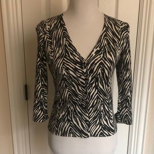 Ann Taylor zebra print cardigan